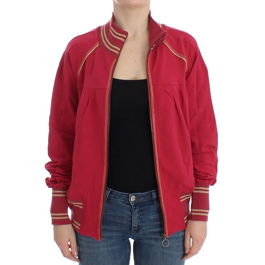 John Galliano Pink Mock Zip Cardigan Sweatshirt Sweater