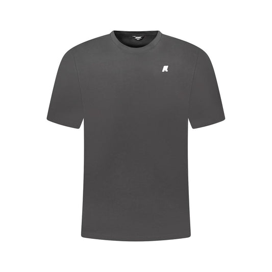 K-WAY Black Cotton Men T-Shirt with logo, chic minimalistic design for modern wardrobe, black color, made in TR.