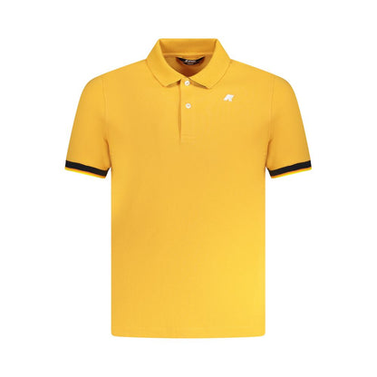 K-WAY Orange Cotton Polo Shirt with short sleeves, two buttons, contrasting details, and logo application.