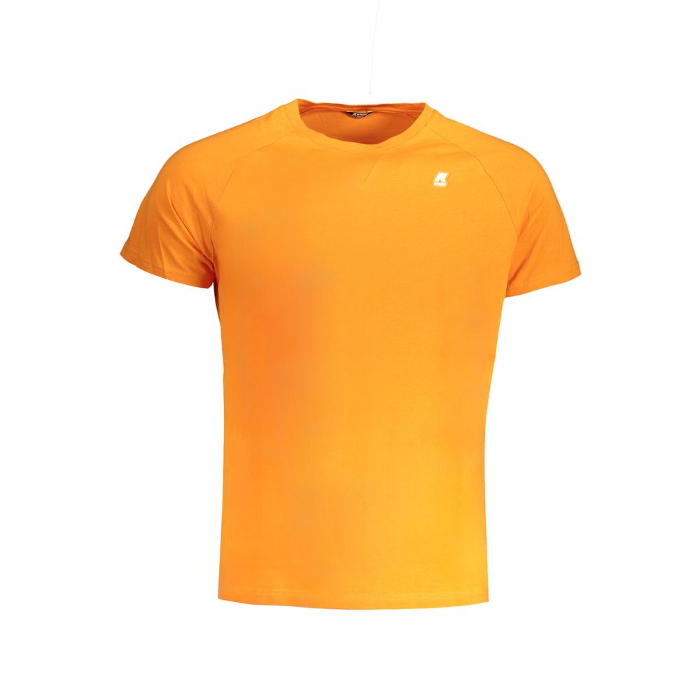 K-WAY Orange Cotton T-Shirt with short sleeves, crew neck, and logo application.