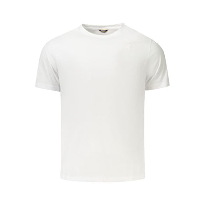 K-WAY White Cotton Men T-Shirt with crew neck, short sleeves, and logo detail, embodying casual chic style in premium cotton fabric.