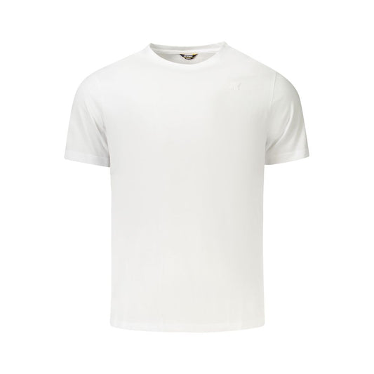 K-WAY White Cotton Men T-Shirt with crew neck, short sleeves, and logo detail, embodying casual chic style in premium cotton fabric.