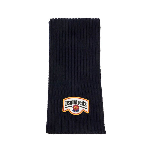 Dsquared2 "wool ribbed scarf for a Scarves Hats & Gloves Dsquared2 Black