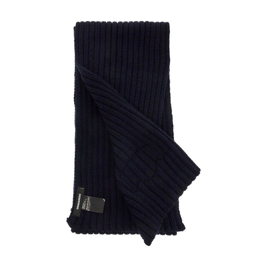 Dsquared2 "wool ribbed scarf for a Scarves Hats & Gloves Dsquared2 Black