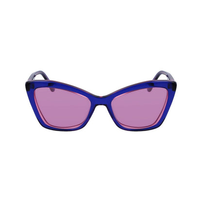 Karl Lagerfeld Blue Acetate Sunglasses with pink lenses, model KL6105S-424, size 54/17/140 mm.