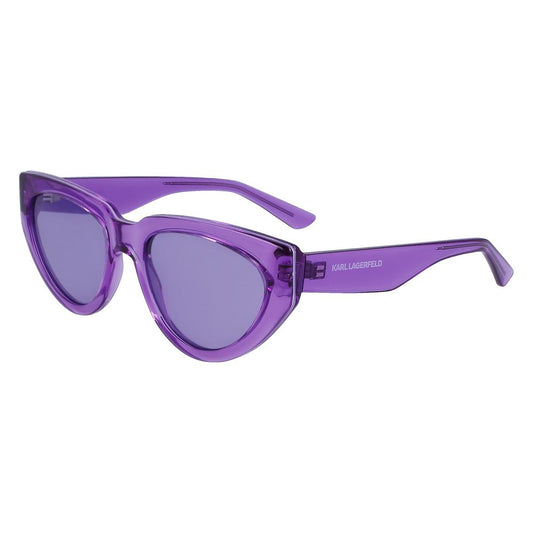 Purple Karl Lagerfeld injected sunglasses, model KL6100S-516 with 54/19/140 mm dimensions, elegantly crafted for women.