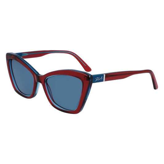 Karl Lagerfeld Red Acetate Sunglasses, model KL6105S-604, 54/17/140 mm, stylish acetate material, lens filter 2, bold red color.