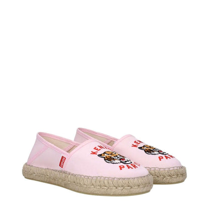 Kenzo Pink Fabric Espadrilles with front logo, side logo, round toe, and rubber sole. Style: Casual, low and flat heel. MPN: FE52ES020F8134.