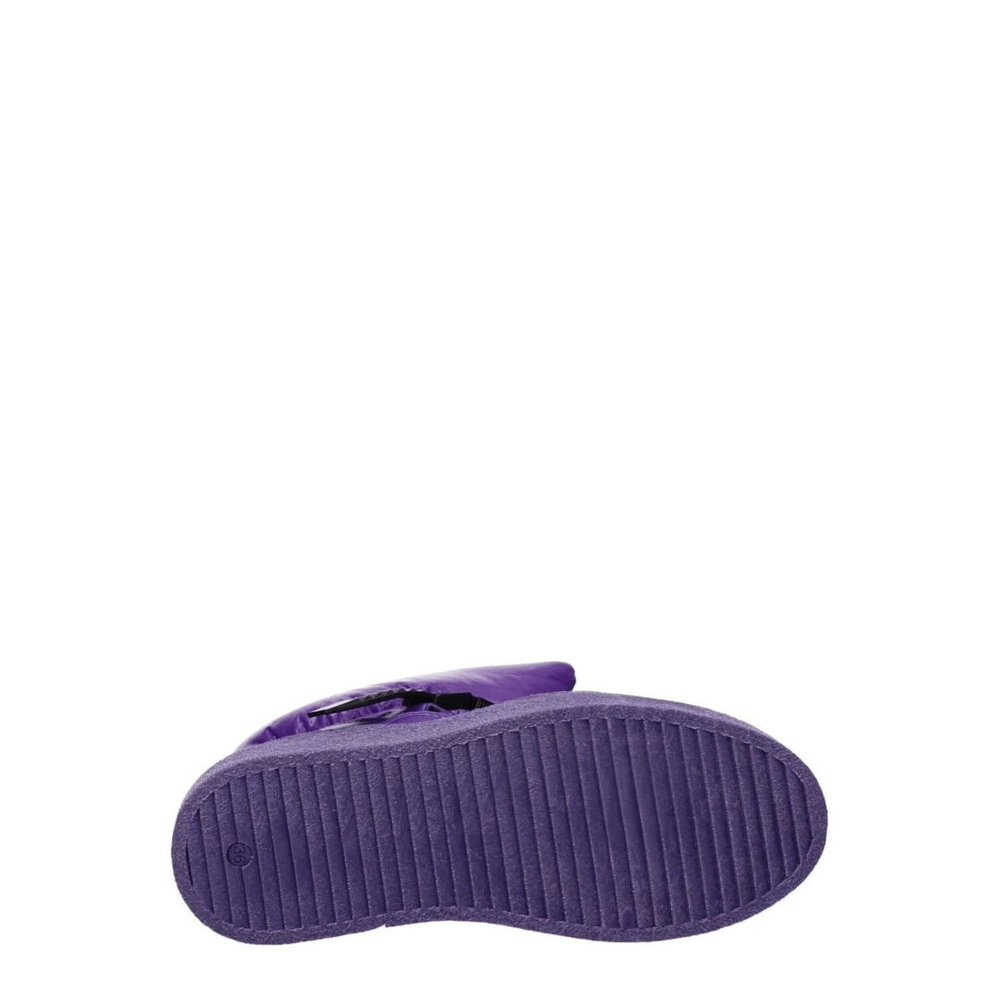 Sole view of Khrisjoy Purple Polyester Ankle Boots featuring rubber sole and casual style with clips closure.