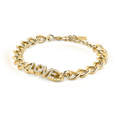 Gold bracelet with "LOVE" detail from LA PETITE STORY JEWELRY Mod. LPS05ASD35.