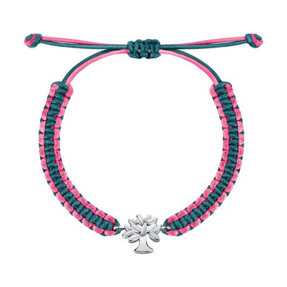 Pink and teal bracelet with silver charm, LA PETITE STORY JEWELRY Mod. LPS05ASF61, featuring a woven design.