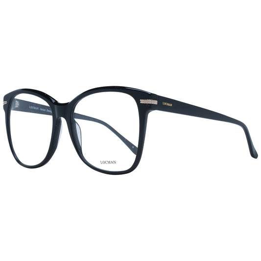 Stylish LOCMAN MOD. LOCV018 57BLK lady's eyeglasses with black frames and gold accents