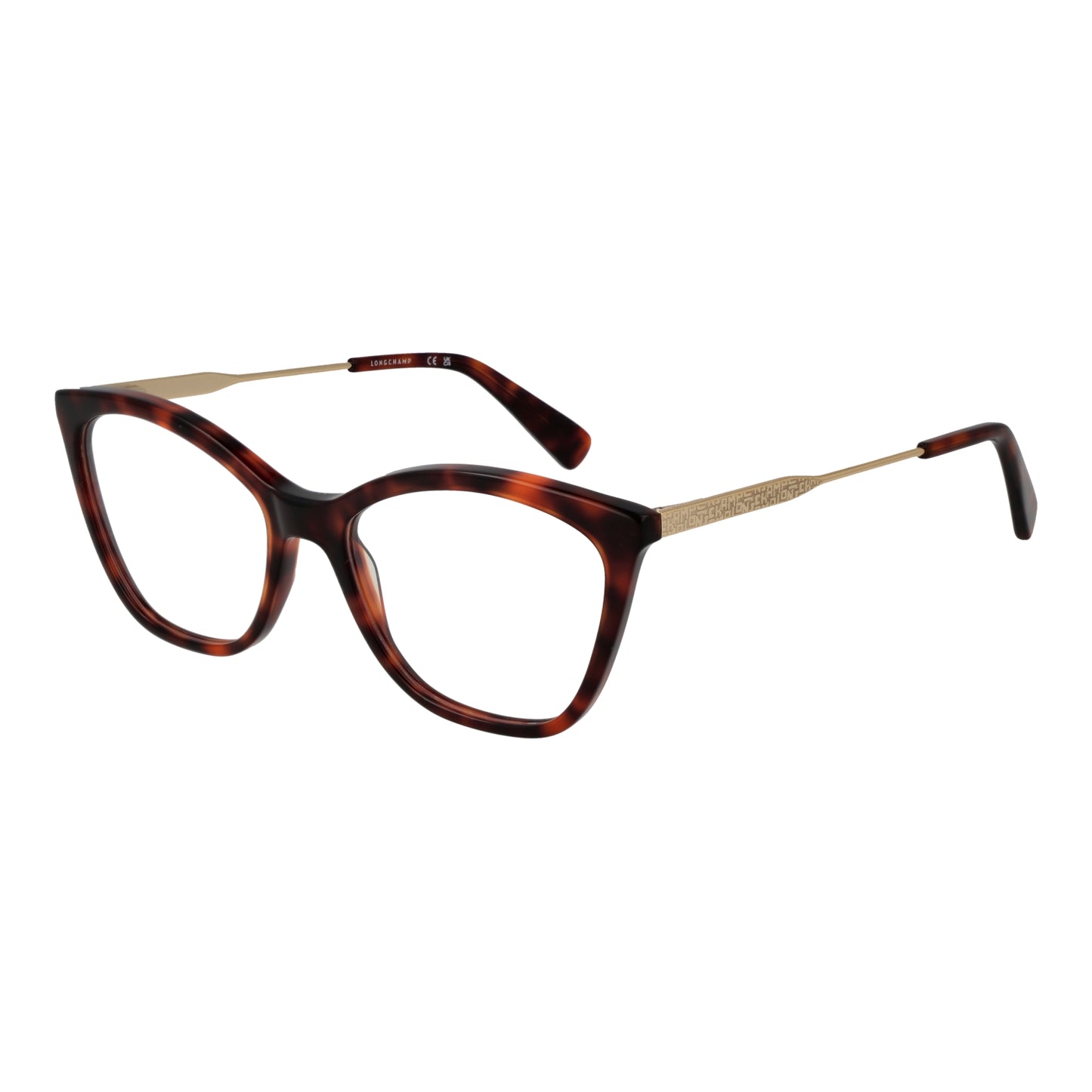 LONGCHAMP MOD. LO2692 54230 lady's tortoiseshell eyeglasses with gold temples.