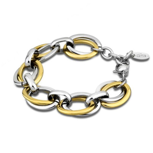 LOTUS JEWELS JEWELRY Mod. LS1616-2/2 elegant bracelet with gold and silver chain links