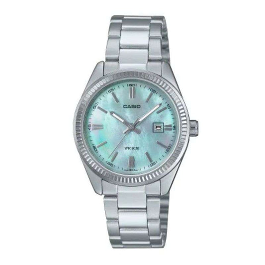 CASIO COLLECTION Mod. LADY DATE MOTHER OF PEAR DIAL SERIE - AQUA GREEN-0