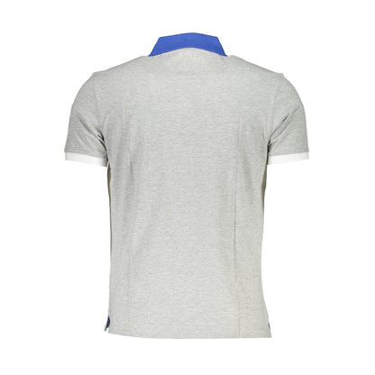 Back view of La Martina Brown Cotton Men Polo Shirt with contrasting collar and short sleeves.
