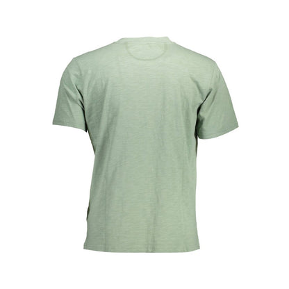 Back view of La Martina Green Cotton Men T-Shirt showcasing elegant design and premium fabric for a stylish modern look.