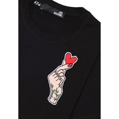 Love Moschino Black Cotton T-Shirt