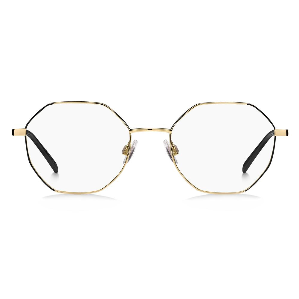 M Missoni Black Metal Glasses (Frames) front view with gold rims and black accents, dimensions 51/17/140 mm, for women.