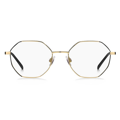 M Missoni Black Metal Glasses (Frames) front view with gold rims and black accents, dimensions 51/17/140 mm, for women.