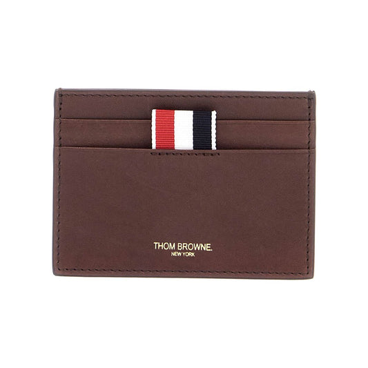 Thom Browne compact dark brown calfskin credit card holder Small Leather Goods Thom Browne Dark Olive Green