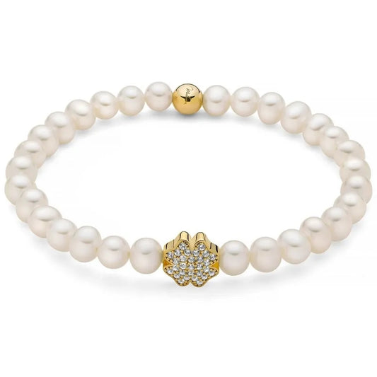 Elegant MILUNA Mod. PBR3501G-TPZ pearl bracelet with gold and diamond accents, showcasing exquisite craftsmanship and luxurious design.