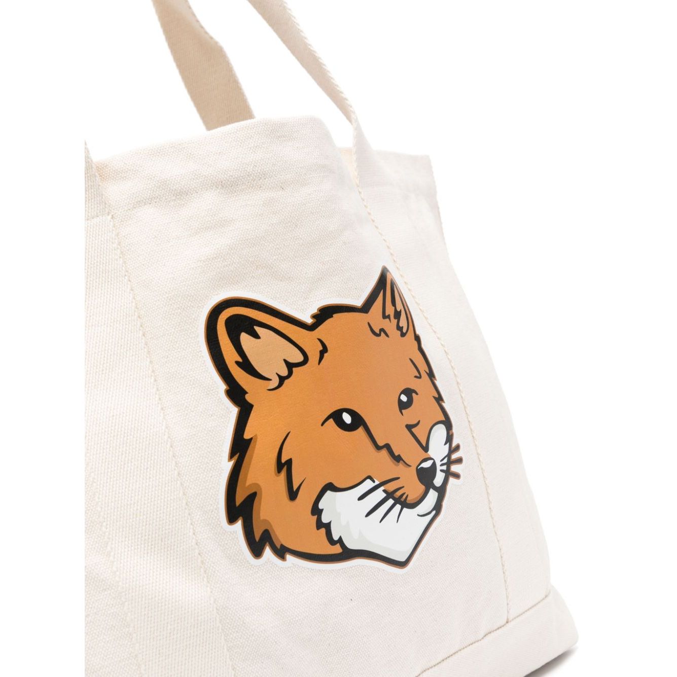 Maison Kitsuné Maison Kitsune fox head-print cotton tote