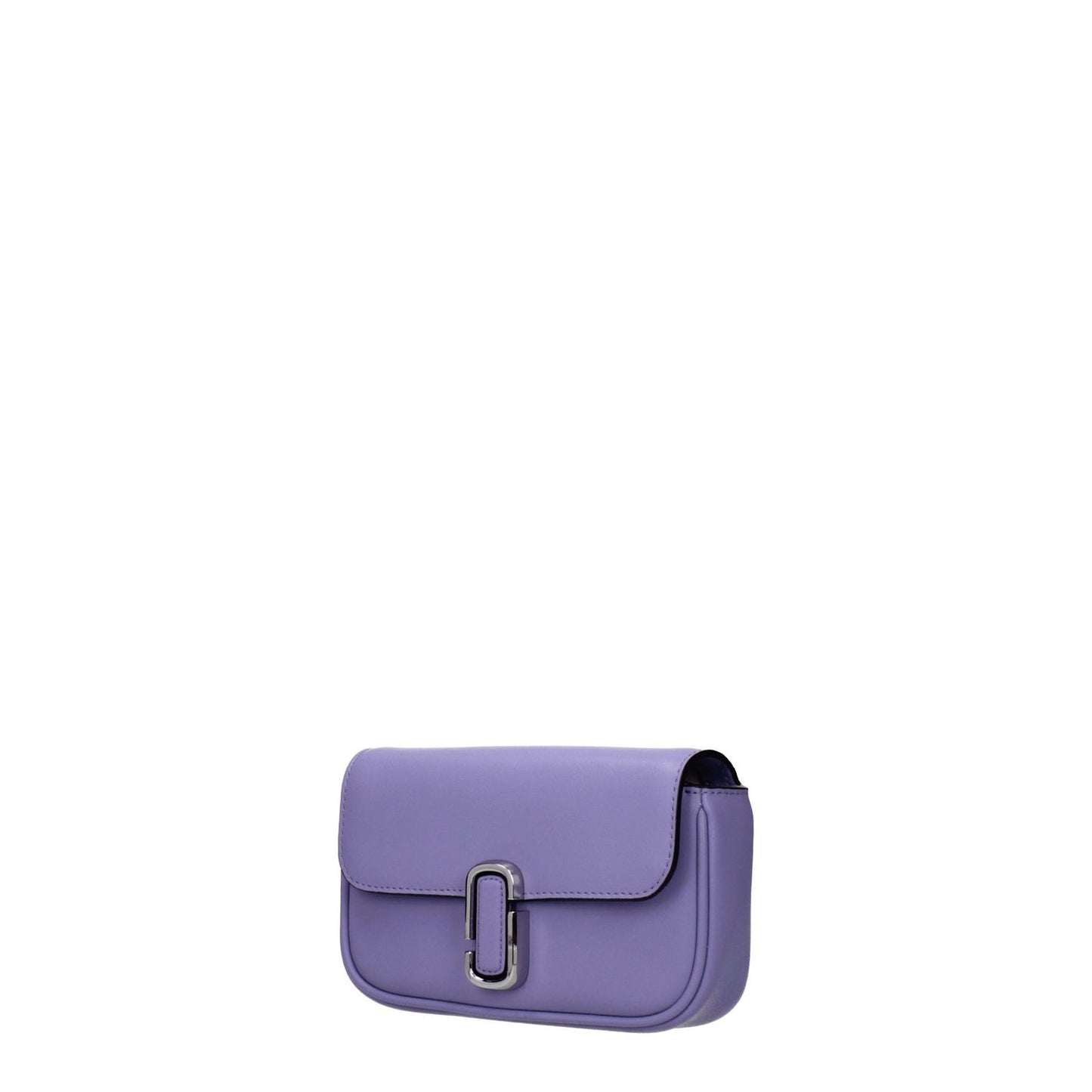Marc Jacobs Purple Leather Crossbody Bag with button closure and adjustable removable strap, ideal for casual style.