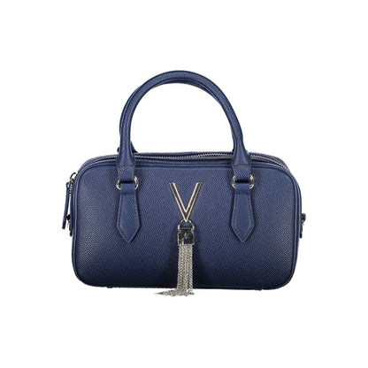 Mario Valentino Blue Polyethylene Women Handbag with dual handles and tassel detail