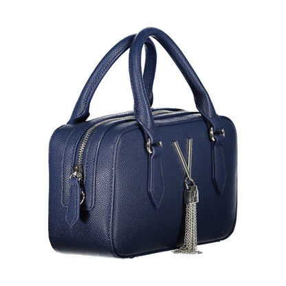 Mario Valentino Blue Polyethylene Women Handbag with elegant handles and glossy finish.