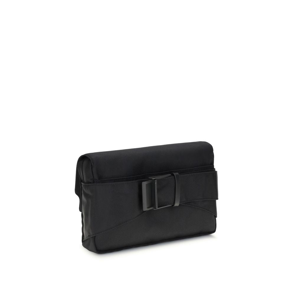 Marni Black Polyamide Clutch Bag featuring a sleek design with waterproof material and magnetic closure for urban use.