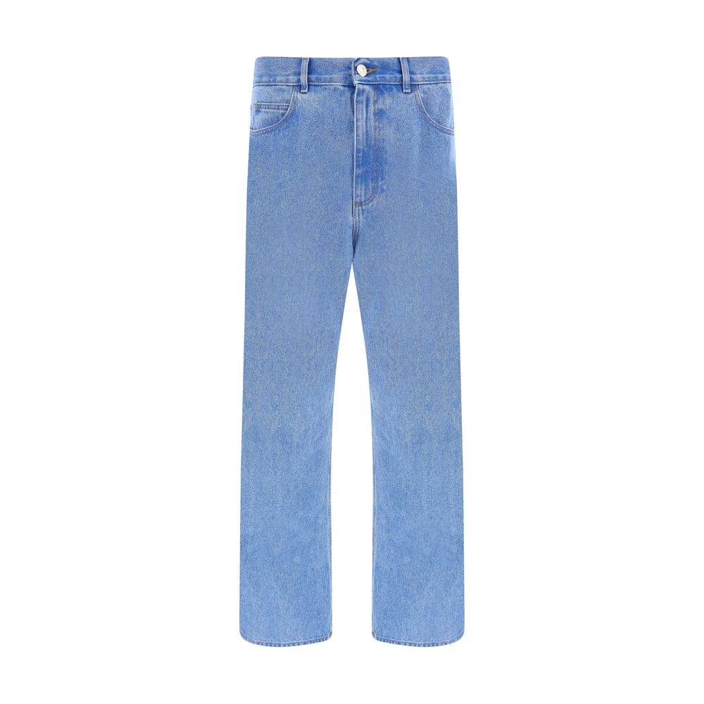 Marni Light Blue Cotton Straight-Leg Jeans