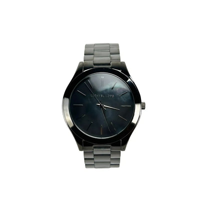Michael Kors Slim Runway Gun Metal Stainless Steel Watch MK3413 NO BOX showing minimalistic design