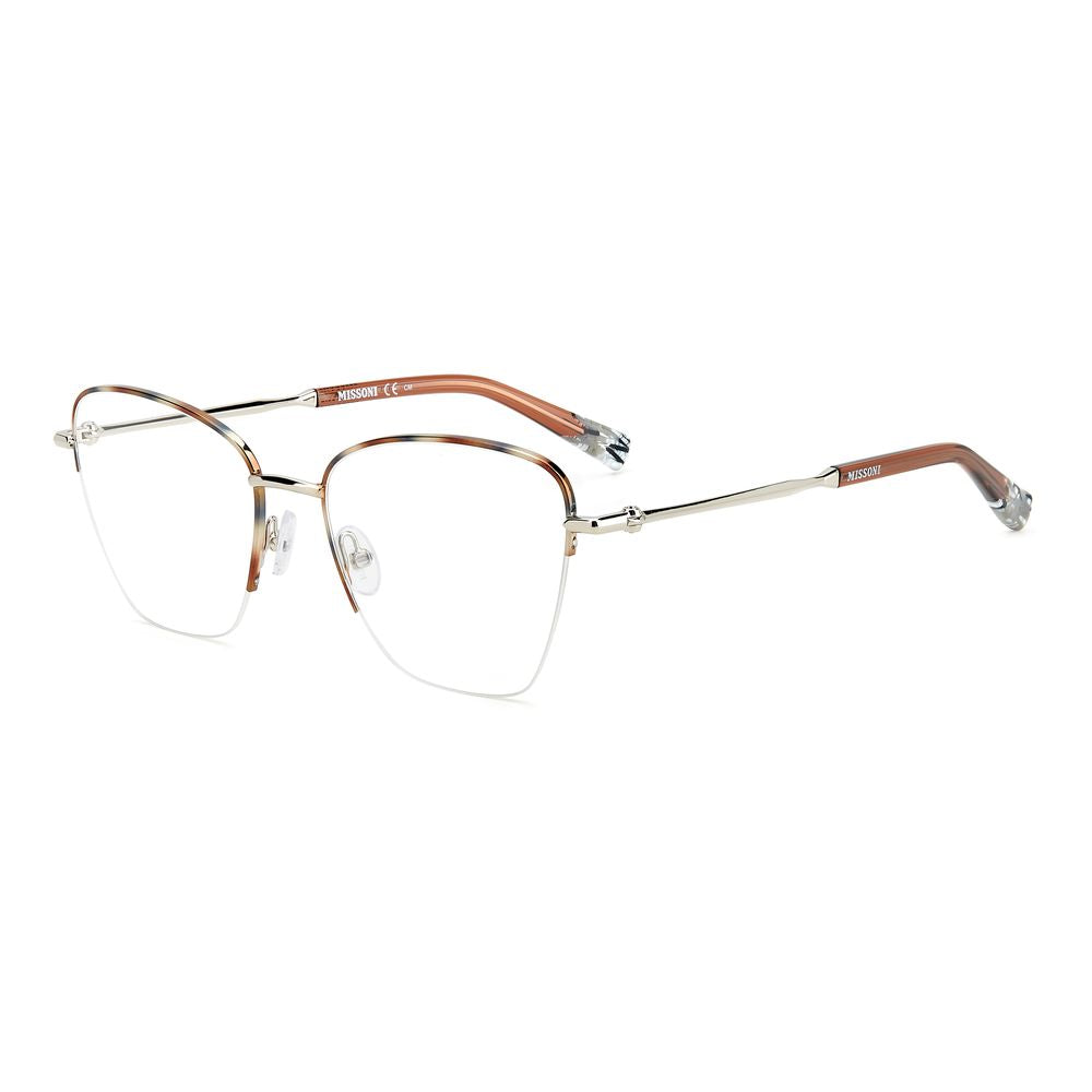 Missoni Bicolor Stainless Steel Glasses (Frames) in Palladium Horn color, model MIS-0122-H16, size 53/18/140 mm