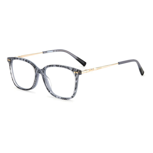 Missoni Black And White Acetate Glasses (Frames) with white black pattern, model MIS-0085-S37, elegant design with gold and black temples