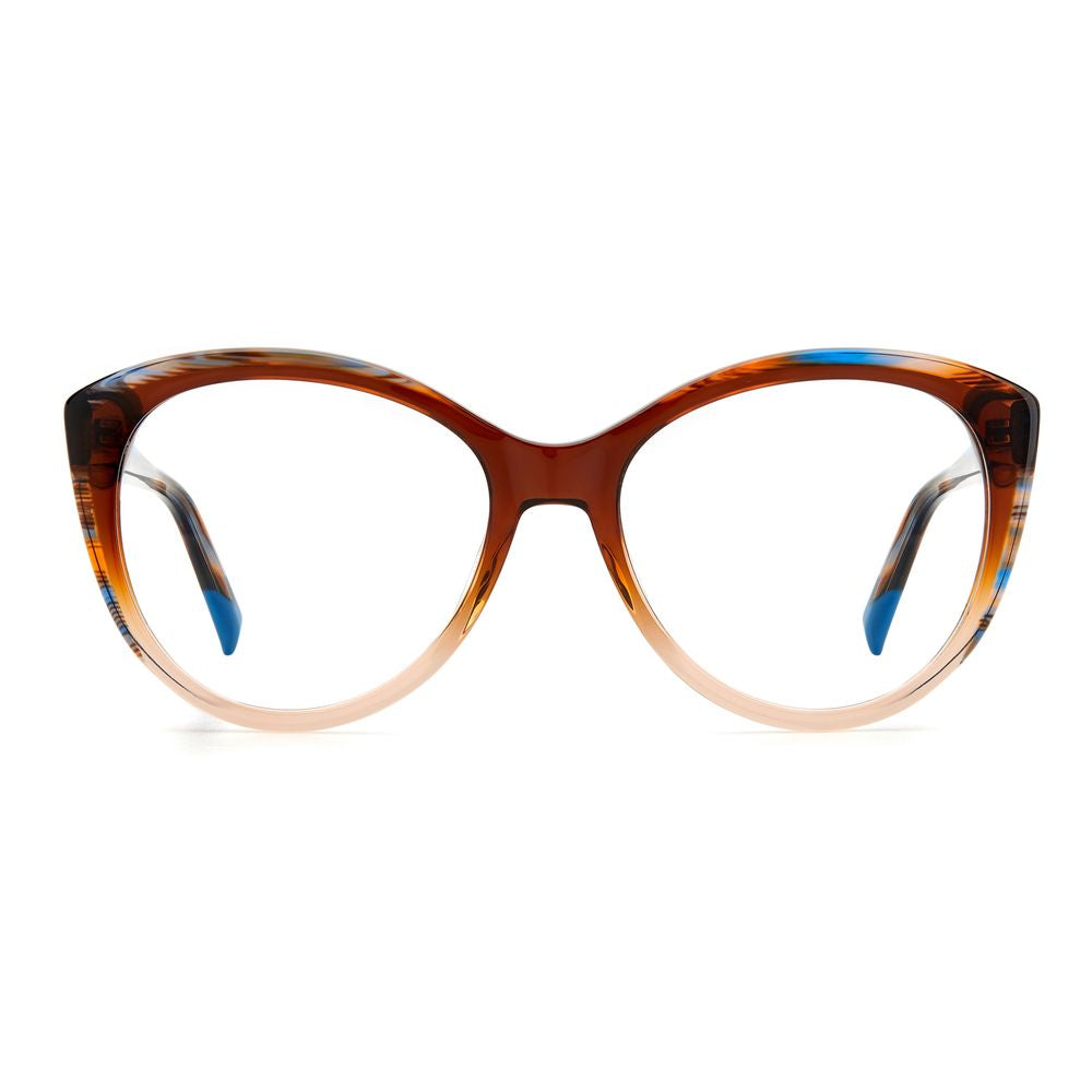Front view of Missoni Brown Acetate Glasses (Frames) made of acetate with brown horn color, lens bridge size 54/17/145 mm.