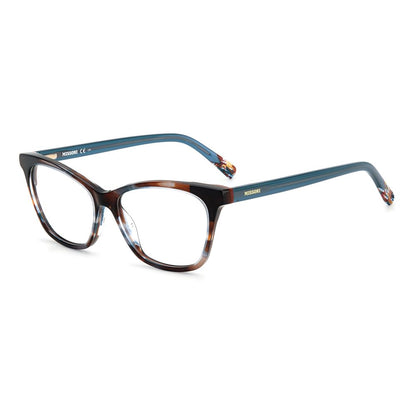 Missoni Multicolor Acetate Glasses (Frames) in horn brown blue color with dimensions 53/15/145mm, featuring elegant design for women.