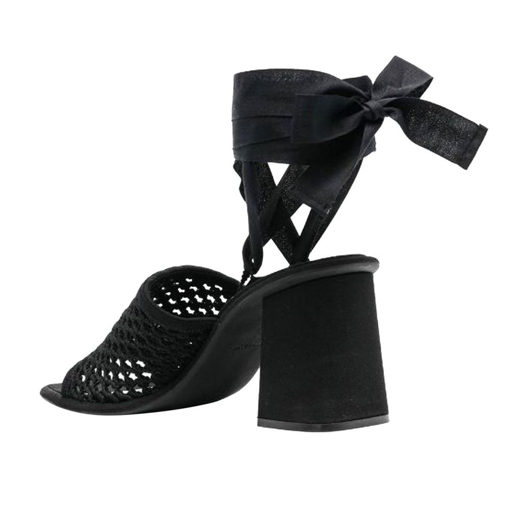Miu Miu Black Fabric Strap-On Sandals