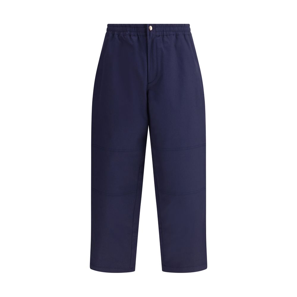 Moncler x Donald Glover Blue Cotton Casual Pants with elasticated waistband and drawstring leg for adjustable fit.