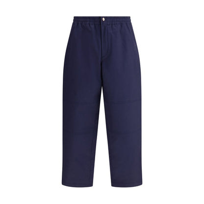 Moncler x Donald Glover Blue Cotton Casual Pants with elasticated waistband and drawstring leg for adjustable fit.