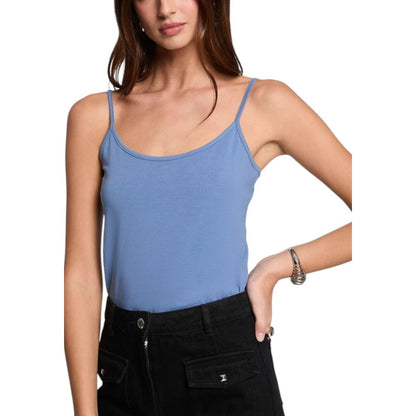 Morgan De Toi Blue Cotton Tank Tops
