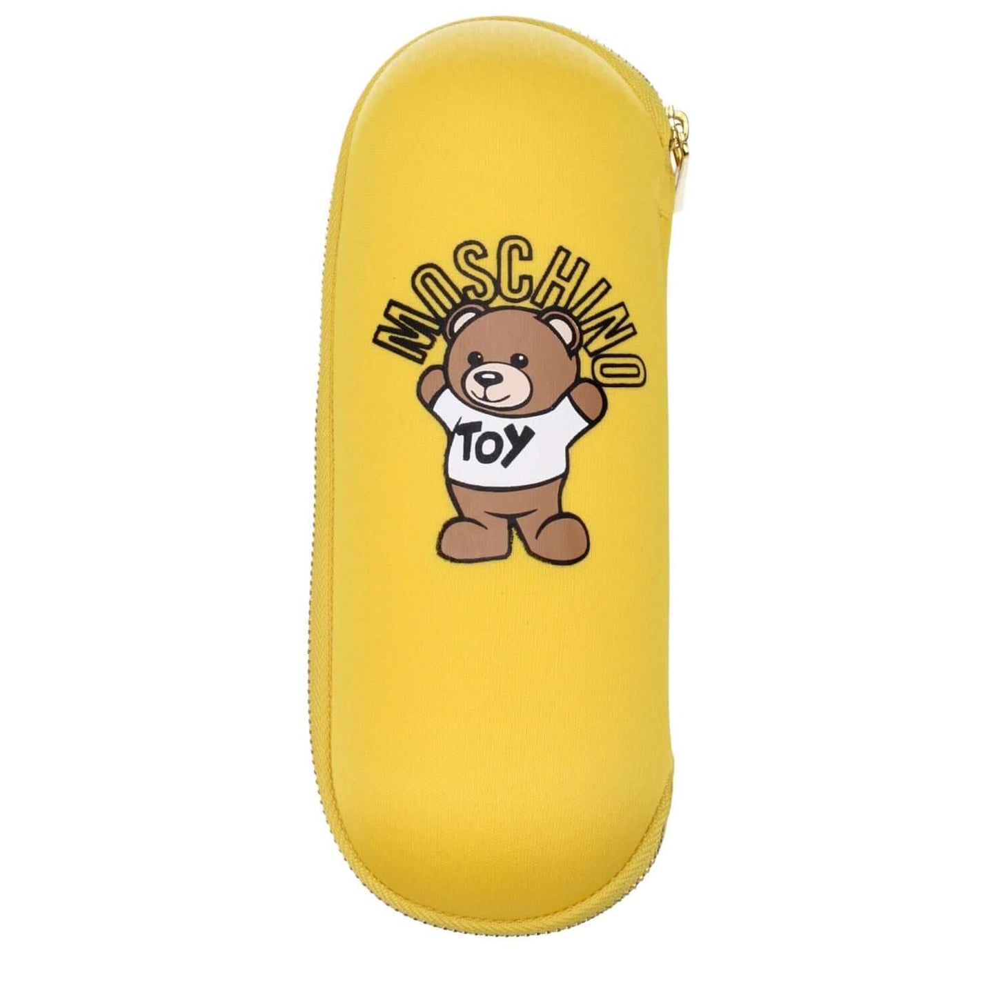 Moschino Yellow Polyester Umbrella carry case with teddy bear logo design; style: casual.