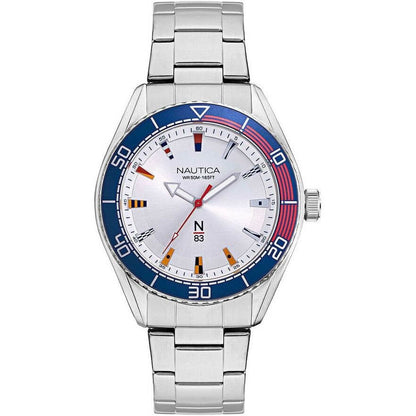 NAUTICA Mod. NAPFWS005 Gent's quartz multifunction bracelet watch with 44mm case and 5 ATM water resistance.
