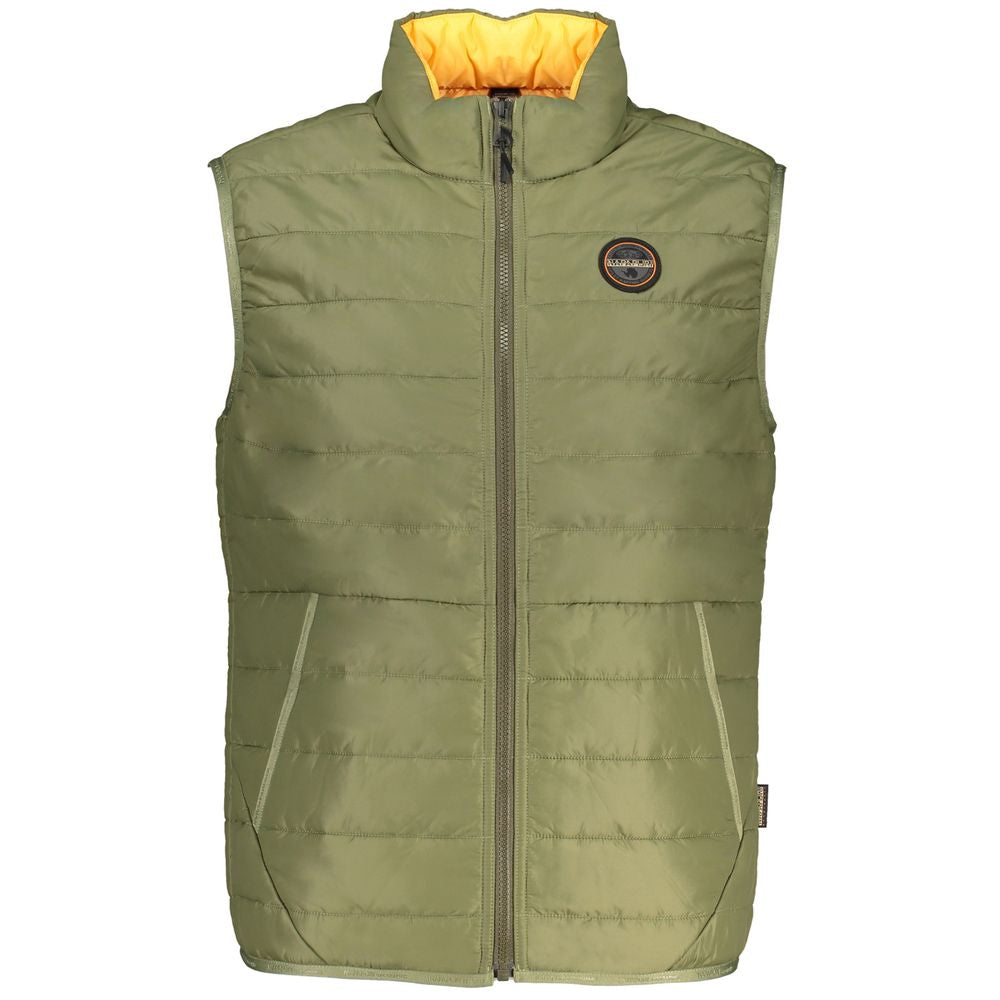 Napapijri Green Polyester Men's Sleeveless Jacket