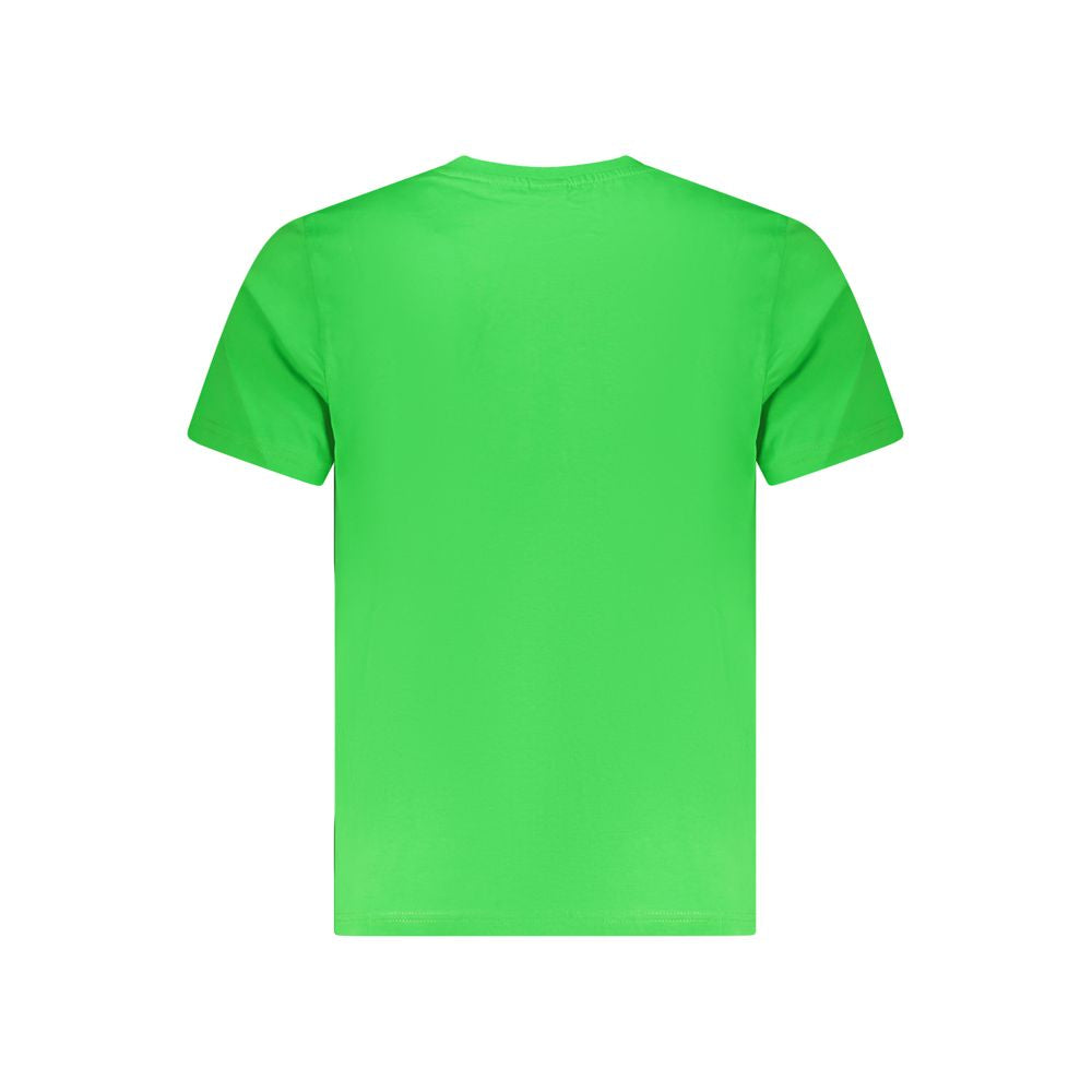 North Sails Green Cotton Men T-Shirt featuring short sleeves and a crew neck design