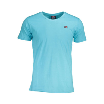Norway 1963 Blue Cotton Men T-Shirt with logo, crew neck, short sleeves, crafted from comfortable cotton for a stylish and versatile look.