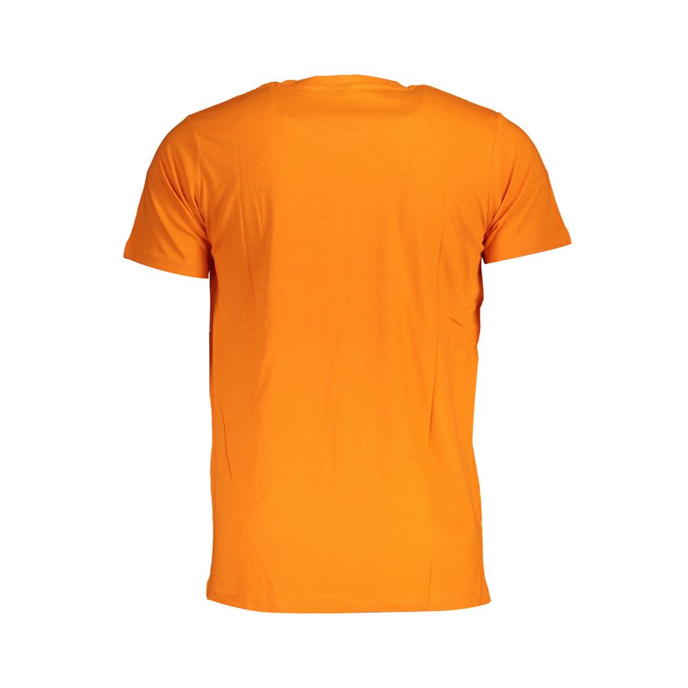Norway 1963 Orange Cotton Men T-Shirt, crew neck, high-quality cotton, chic, stylish back view, short sleeve, contemporary fashion.