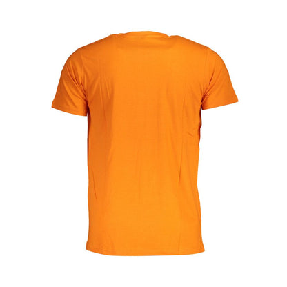 Norway 1963 Orange Cotton Men T-Shirt, crew neck, high-quality cotton, chic, stylish back view, short sleeve, contemporary fashion.