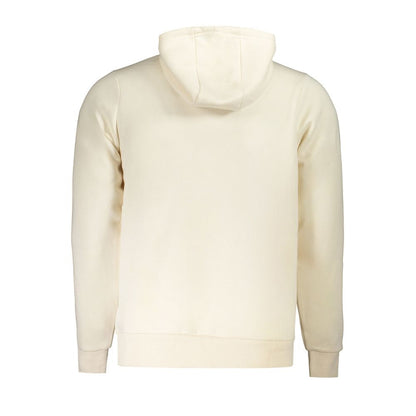 Rear view of Norway 1963 White Cotton Men Sweater with Hood and Pockets, showcasing its sleek design and contemporary casual style.
