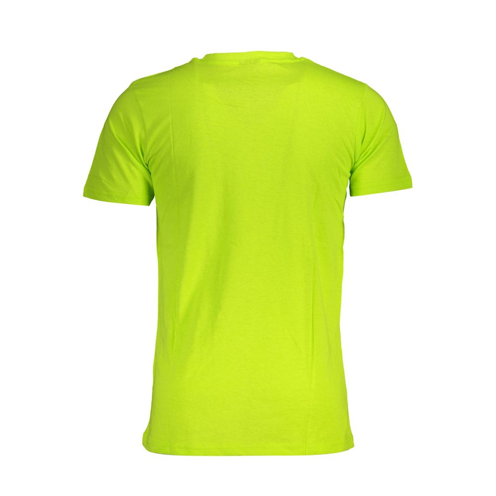 Back view of Norway 1963 Yellow Cotton Men T-Shirt in bright yellow, showcasing classic crew neck and short sleeves.
